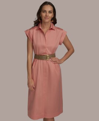 Женское платье-рубашка с поясом от Донны Каран из Нью-Йорка