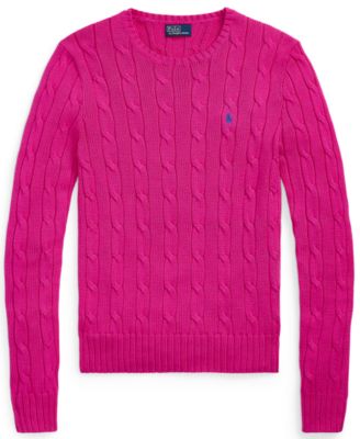 Women's Cable-Knit Cotton Crewneck Sweater