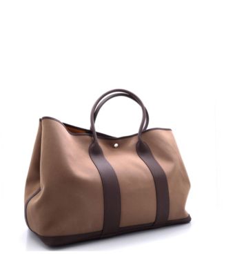 Сумка-тоут Hermes 49 для вечеринок в саду, бывшая в употреблении, из текстиля и кожи