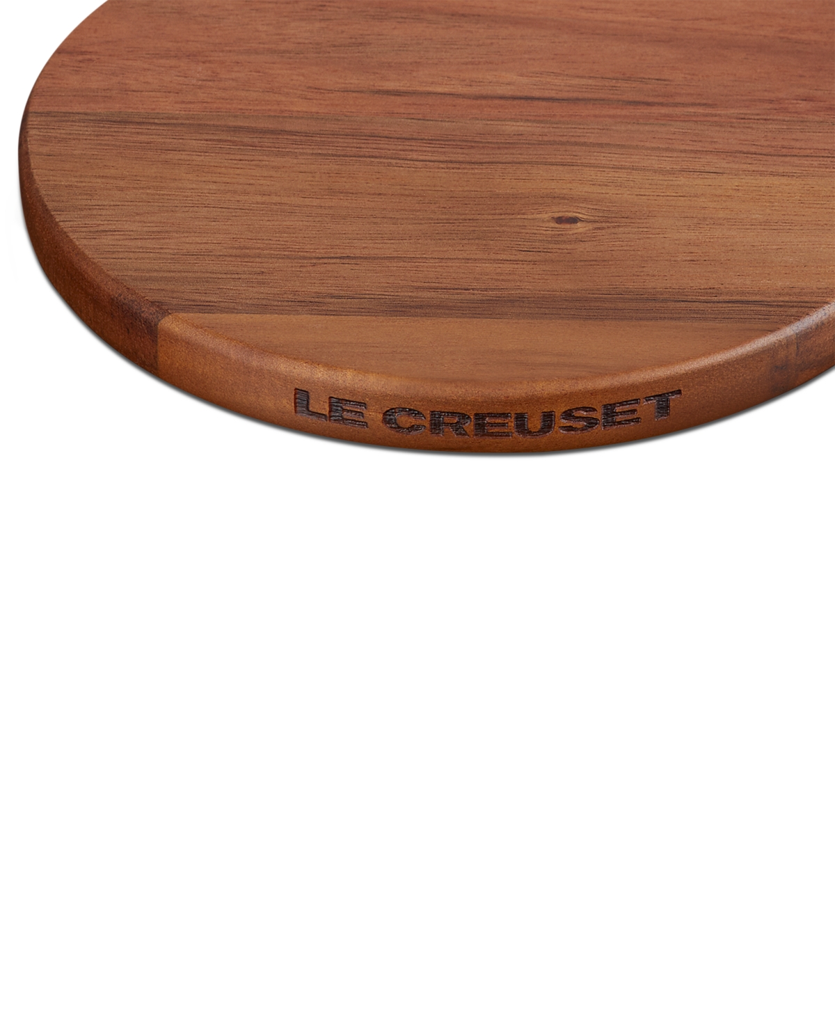 Le Creuset Set Of 4 Magnetic Round Wooden Trivets In Wood