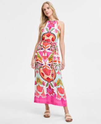 Vince Camuto Women's Printed Halter Sleeveless Maxi Dress - Macy's