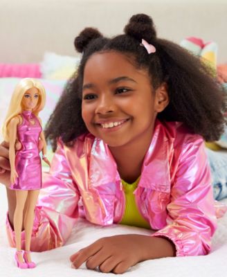 Barbie Fashionistas Doll 230 in Metallic Pink Minidress with Heart Cut-Out,  Blond Hair - Macy's