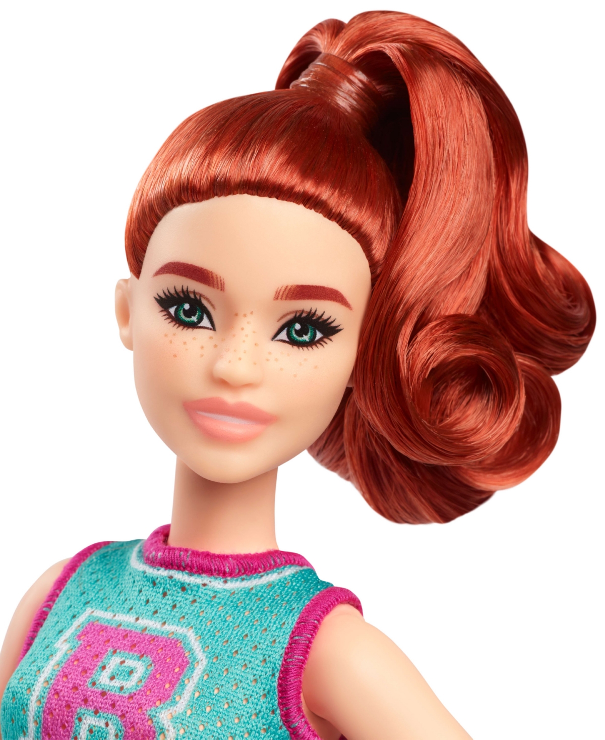Shop Barbie Fashionistas Doll 232 In Jersey Top And Pleated Purple Skirt, Red Hair In Multi-color