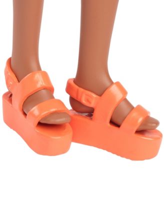 Fashionistas Doll 233 in Checkered Flower Midi Dress, Black Hair