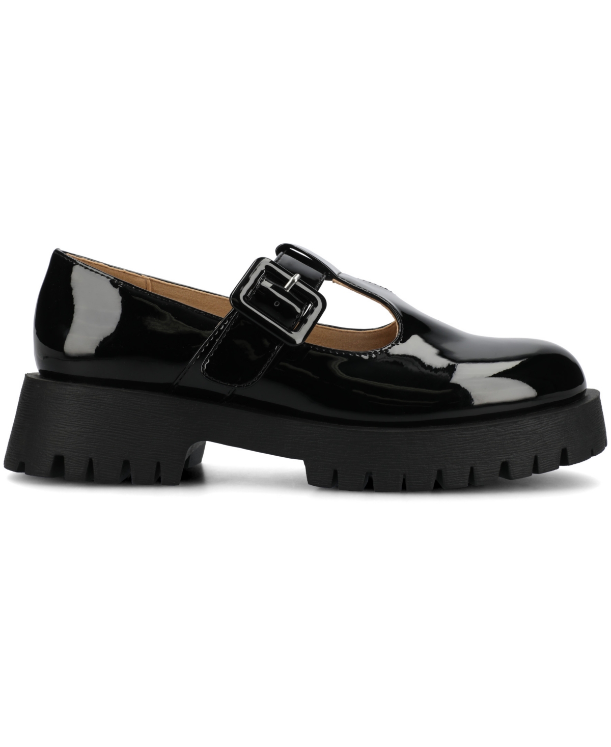 Journee Collection Suvi Mary Jane Loafer In Black Patent