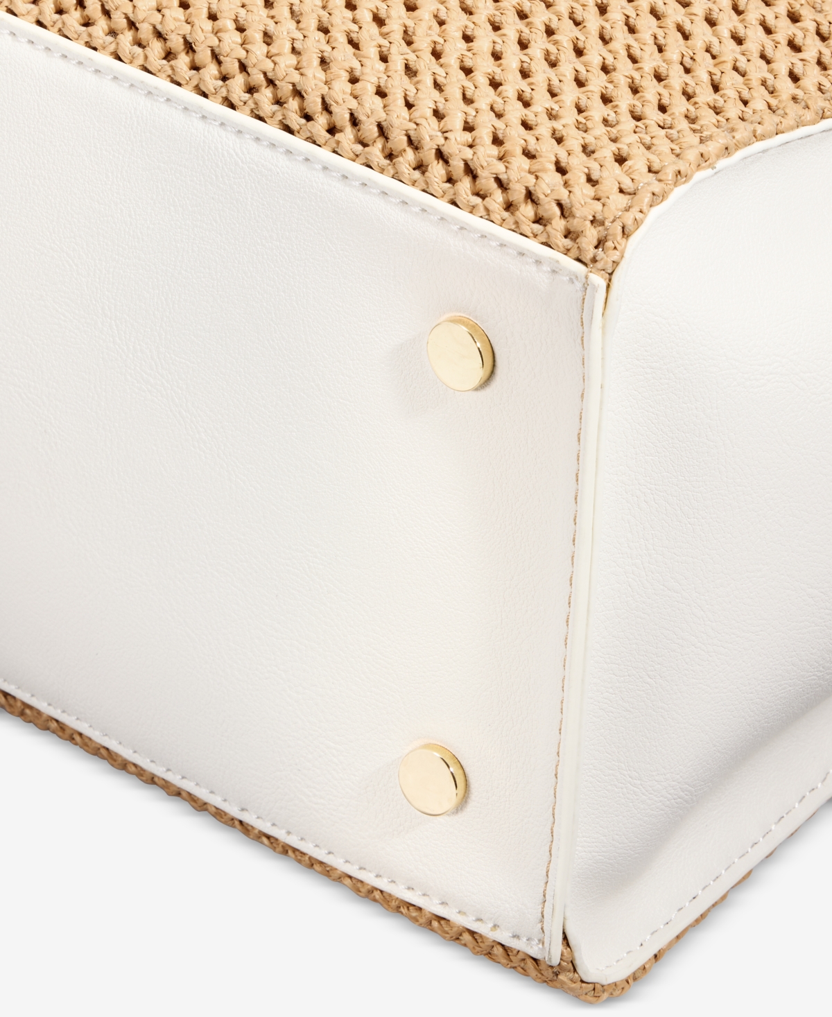Inc International Concepts Caitii Medium Straw Satchel, Exclusively At Macy's In Straw,vanilla