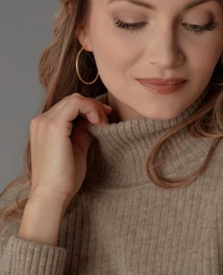 Women's Itch-Free Merino Wool Mock Neck Sweater with Lining