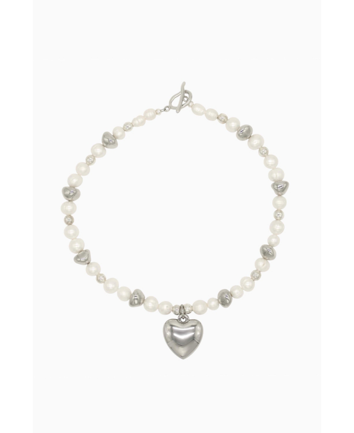 Steel Heart Necklace - Silver