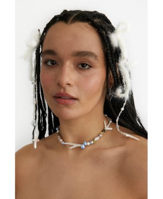 Irregular Shape Multicolor Pearl Necklace 15"