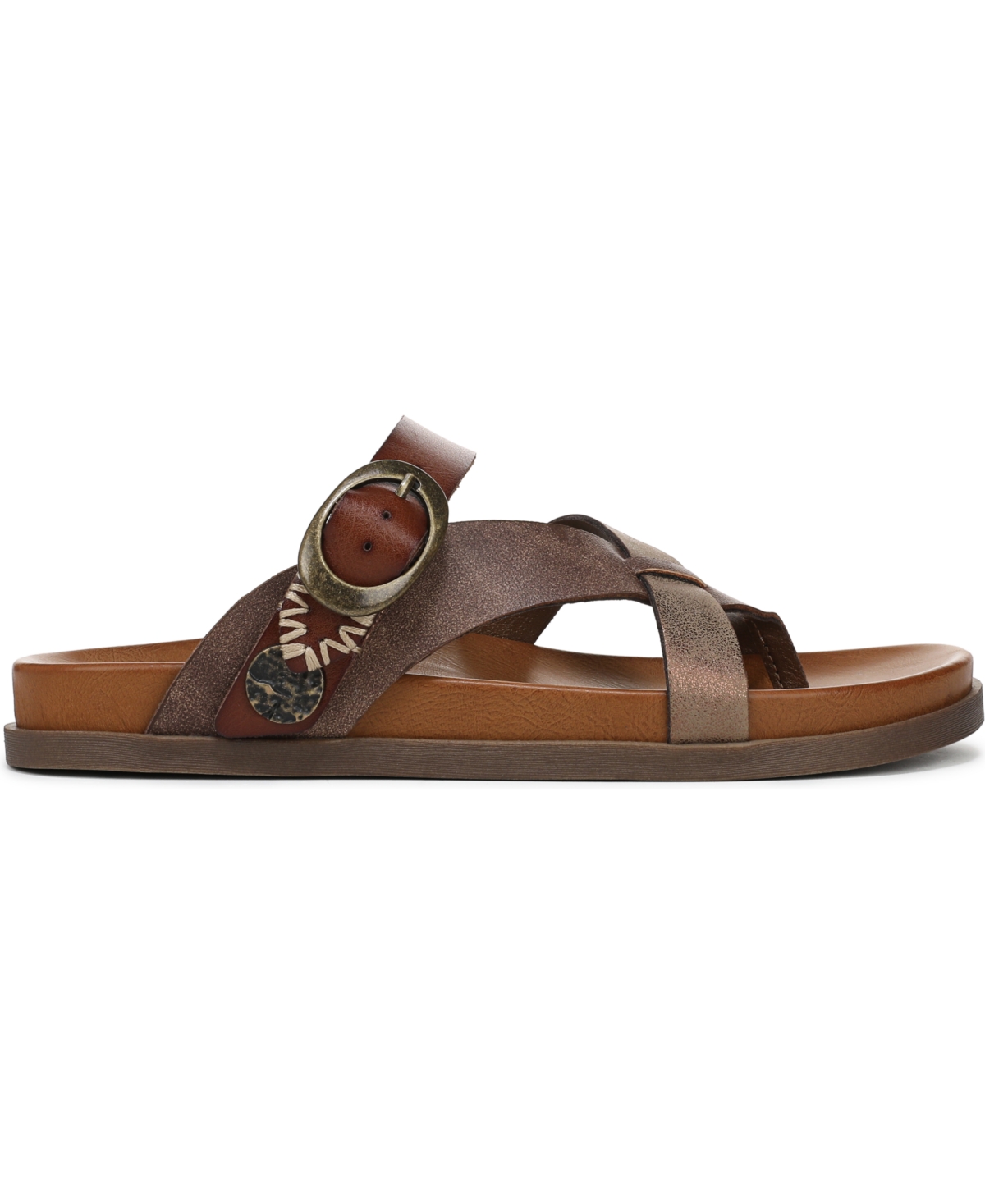 Shop Blowfish Malibu Women's Lilac Thong Slide Platform Sandals In Walnut Faux Leather