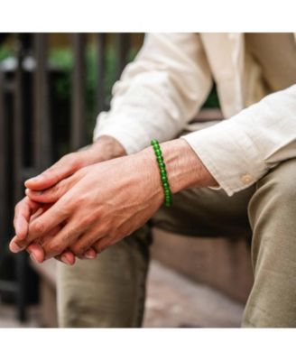 Black Onyx 8mm Bead Bracelet – Polished Steel Large