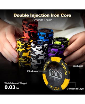 Texas Hold'em Poker Chip Set Complete Set for Casino-Style Home Game Nights