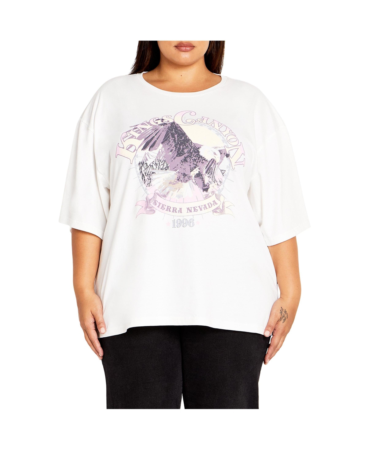 Plus Size Oversized Angels Tee - Blk outlaw