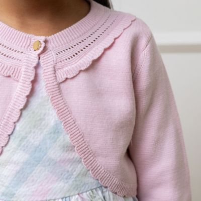 Girls Organic Cropped Special Detail Sweater Cardigan