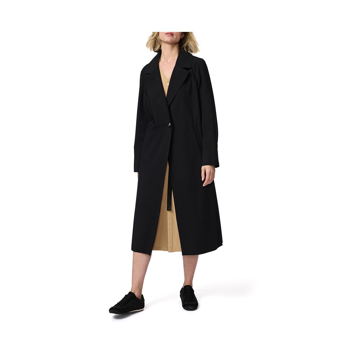 Knit Garbadine Long Duster - Black