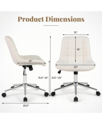 Teddy Fleece Armless Office Chair for Home or Desk Use, Soft and Cozy Seating