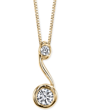 image of Sirena Diamond Drop Pendant Necklace (1/5 ct. t.w.) in 14k Gold