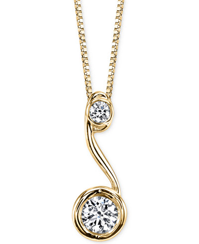 Sirena® Diamond Drop Pendant Necklace (1/5 ct. t.w.) in 14k Gold