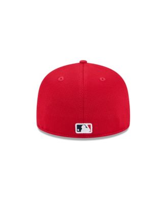 Мужская приталенная шляпа New Era Red St. Louis Cardinals 2025 для весенних тренировок 59-го размера.