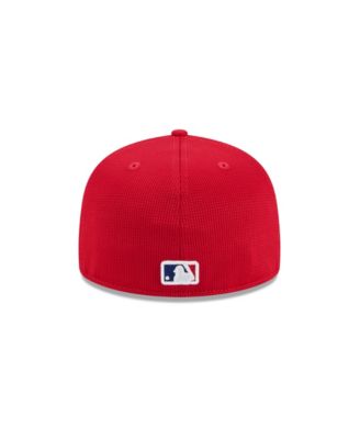 Мужская приталенная шляпа New Era Red Philadelphia Phillies 2025 Spring Training 59 размера 