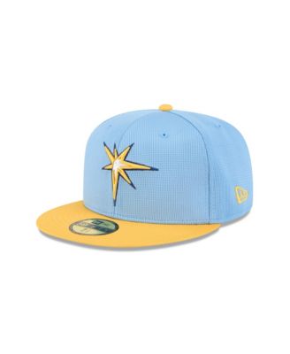 Мужская светло-голубая приталенная шляпа Tampa Bay Rays 2025 весенней тренировки New Era 59 размера 