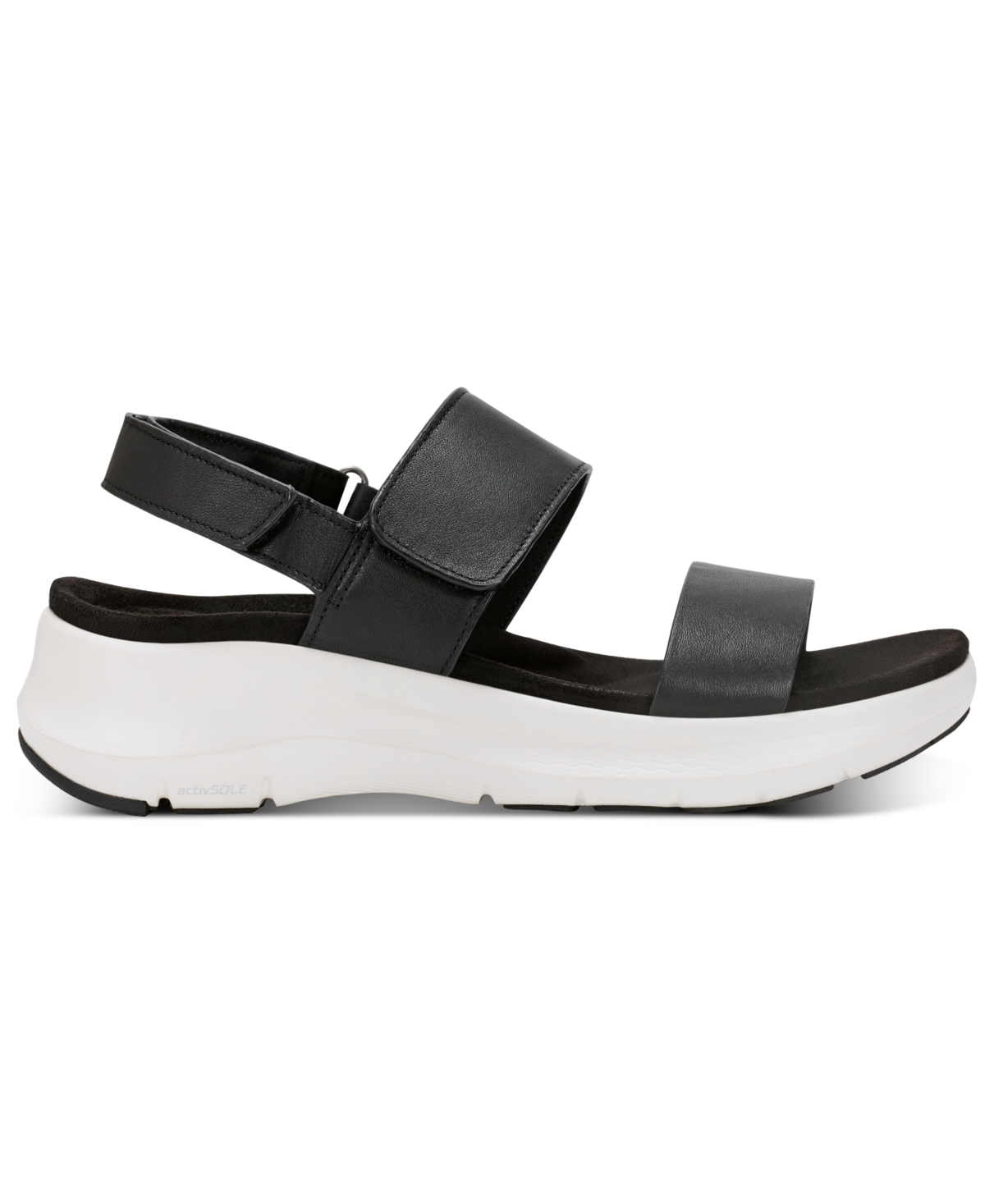 Shop Rockport Women's Qwera Open Toe Strappy Casual Wedge Sandals In Black Leather