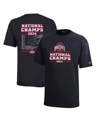 Champion - Big Boys and GIrls Black Ohio State Buckeyes College Football Playoff 2024 National s ScheduleT-shirt