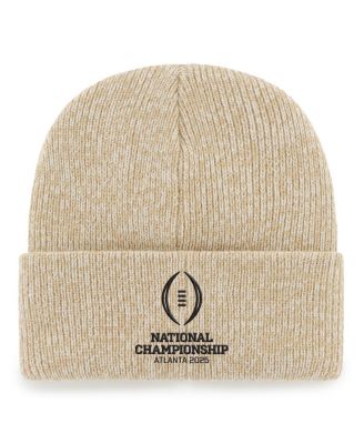 Мужская брендовая шапка цвета хаки '47 Ohio State Buckeyes College Football Playoff 2025, Игра Национального чемпионата по футболу, вязаная шапка с манжетами и помпоном