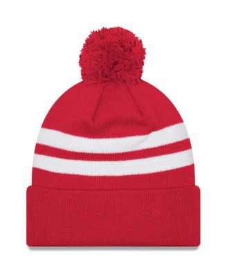 Мужская вязаная шапка New Era Red Tampa Bay Buccaneers, чемпионы Южного дивизиона NFC 2024, в полоску с манжетами и помпоном