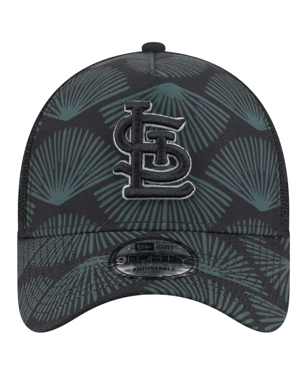 NEW ERA MEN'S BLACK ST. LOUIS CARDINALS 9FORTY A-FRAME TRUCKER ADJUSTABLE HAT