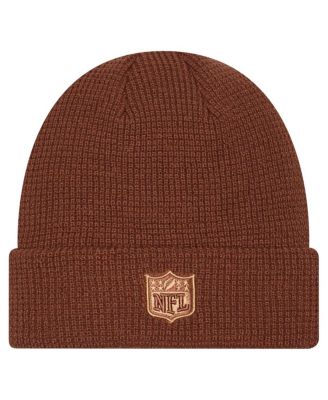 Мужская коричневая вязаная шапка с вафельными манжетами Miami Dolphins Tiramasu от New Era