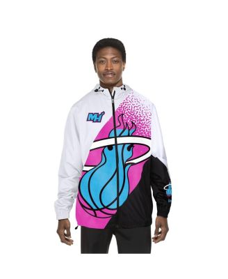 Мужская белая куртка-ветровка New Era Miami Heat 2024/25 City Edition на молнии