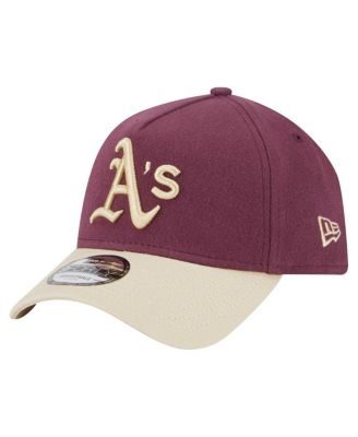 New Era - Men's Maroon Athletics Moleskin Crown A-Frame 9FORTY Adjustable Hat