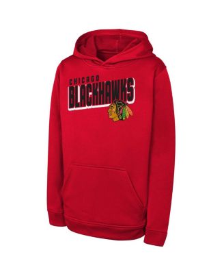 Outerstuff - Big Boys and GIrls Red Chicago Blackhawks Cyber Punk Performance Hoodie
