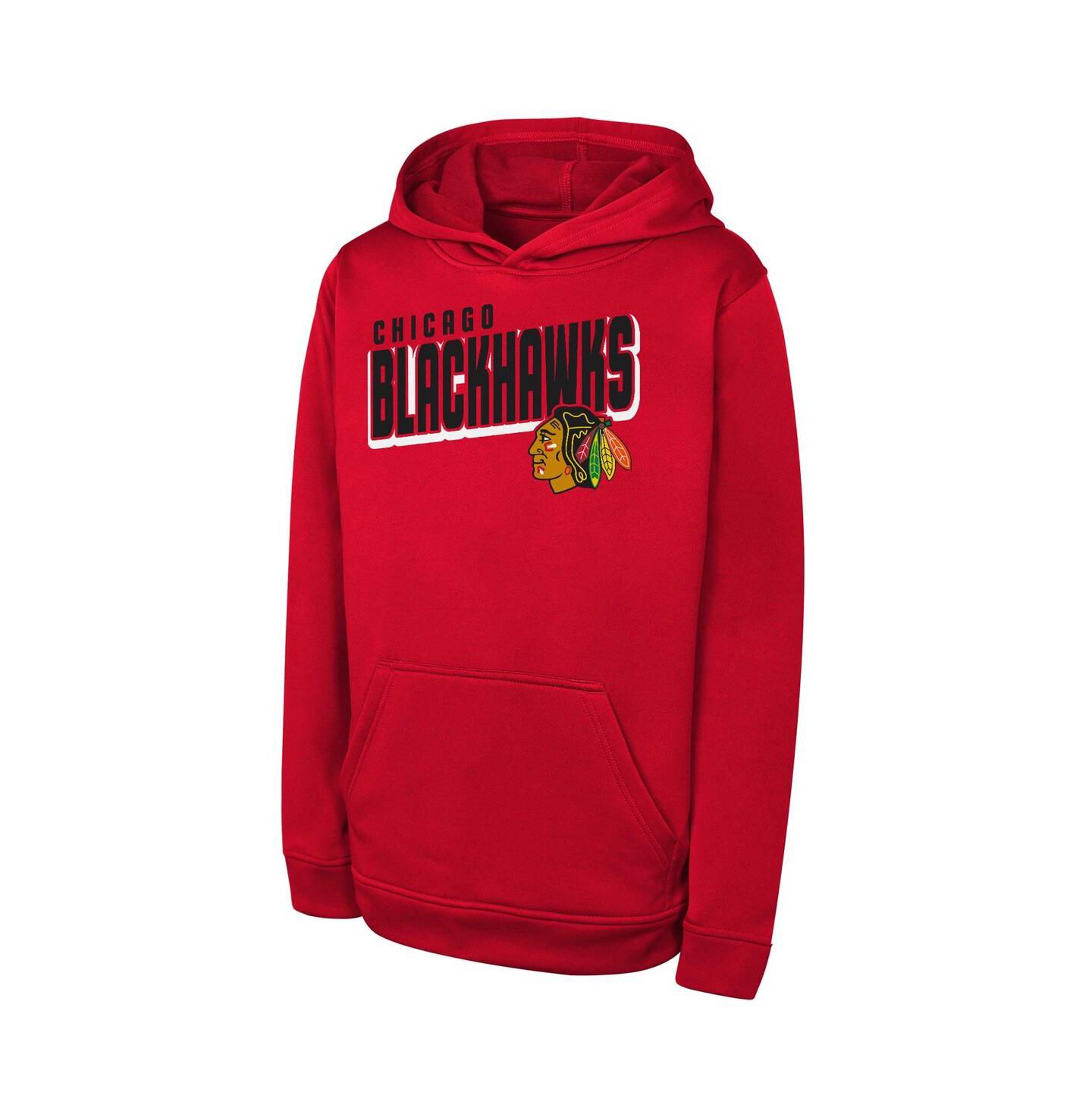 Детское худи Outerstuff Red Chicago Blackhawks Cyber Punk Performance — фото 1