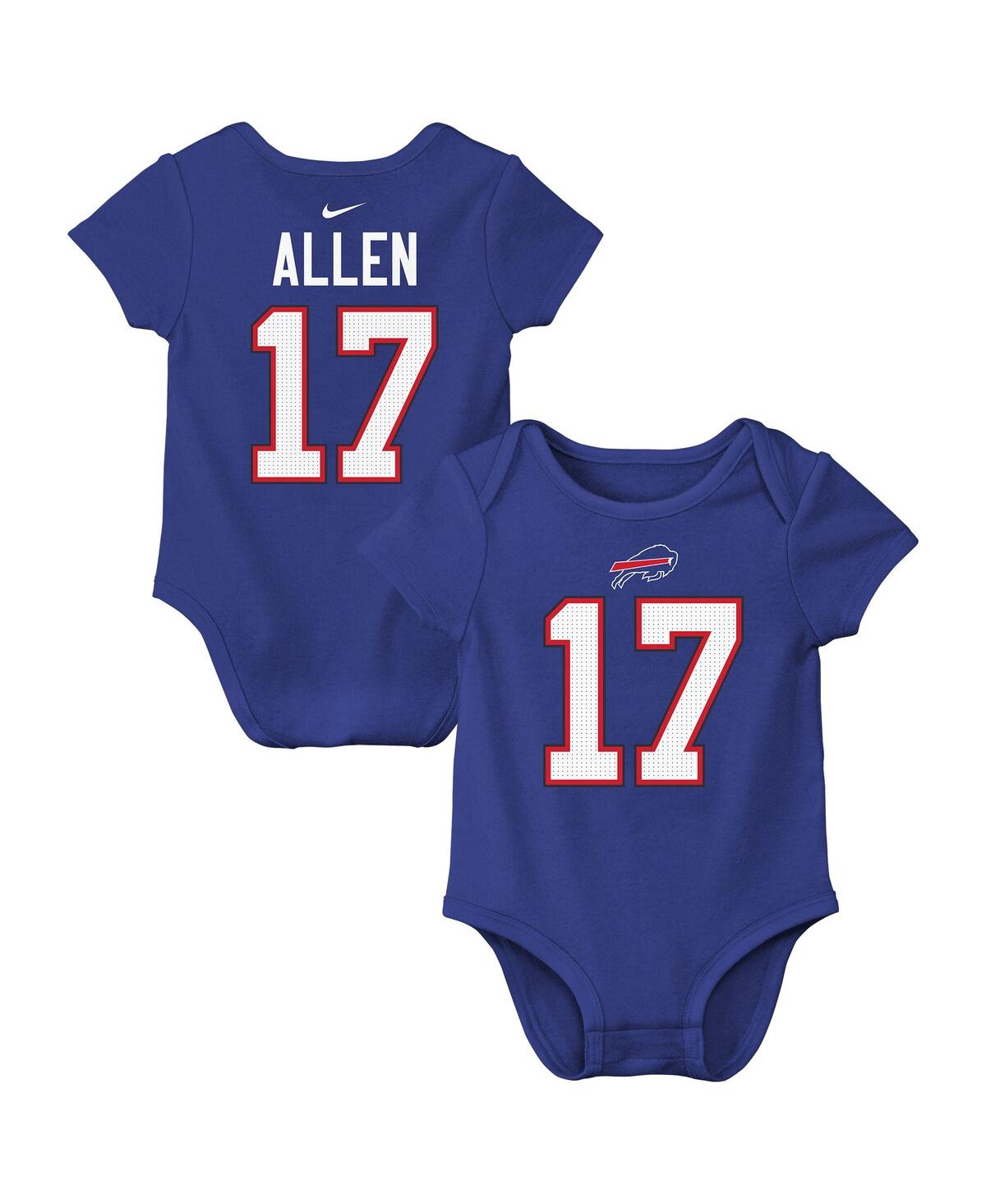 NIKE BABY BOYS AND GIRLS JOSH ALLEN ROYAL BUFFALO BILLS PLAYER NAME NUMBER BODYSUIT 
