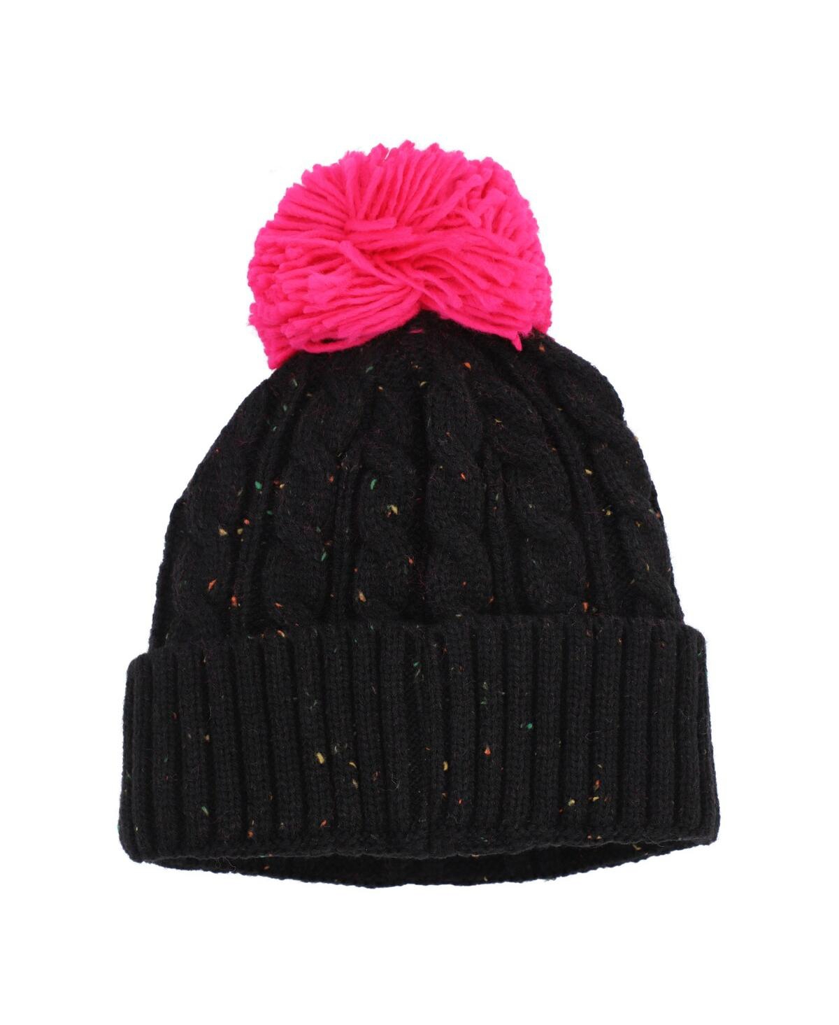 Outerstuff Dallas Cowboys Big Girls Black Nep Yarn Cuffed Knit Hat With Pom In Black