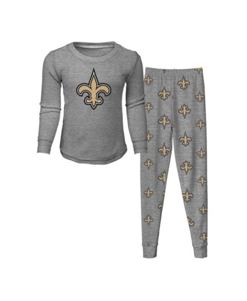 Детские пижамы Outerstuff Big Boys and Girls New Orleans Saints Long Sleeve T-Shirt and Pants Sleep Set