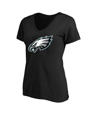 Женская черная футболка Philadelphia Eagles Plus размера плюс с V-образным вырезом от Fanatics