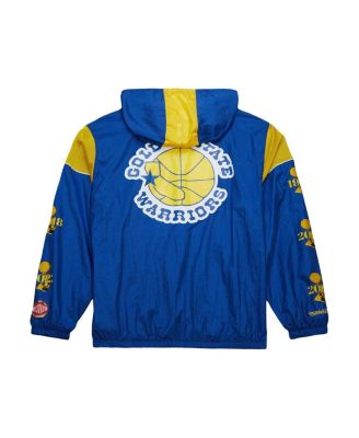 Мужская и женская куртка-ветровка Mitchell & Ness Royal Golden State Warriors Hardwood Classics Team OG 3.0 Anorak наполовину застегивающаяся на молнию