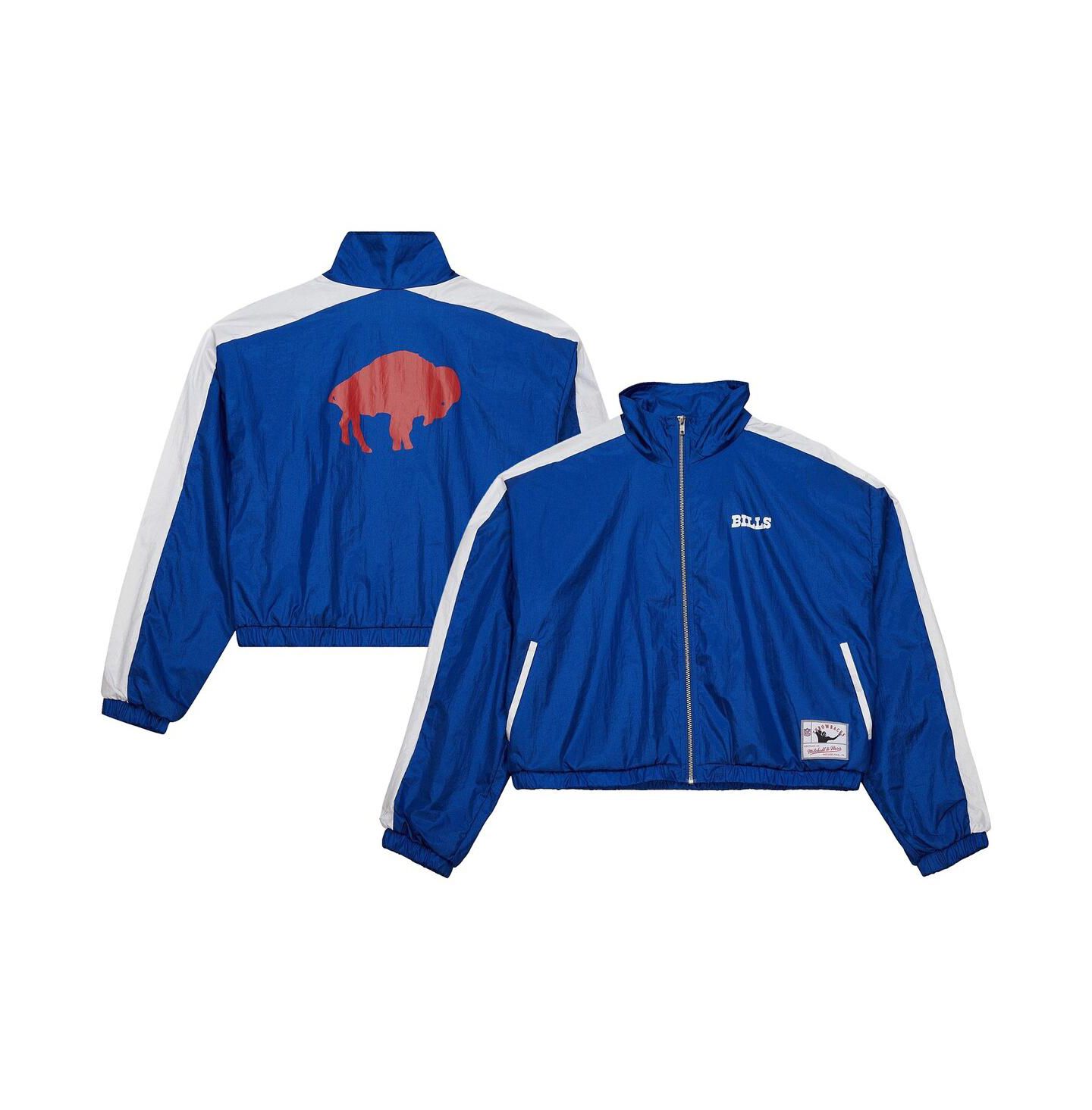 Женская куртка Mitchell & Ness Royal Buffalo Bills Nylon Cropped Full-Zip — фото 1