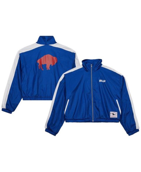 Женские куртки Mitchell & Ness Women's Royal Buffalo Bills Nylon Cropped Full-Zip Jacket
