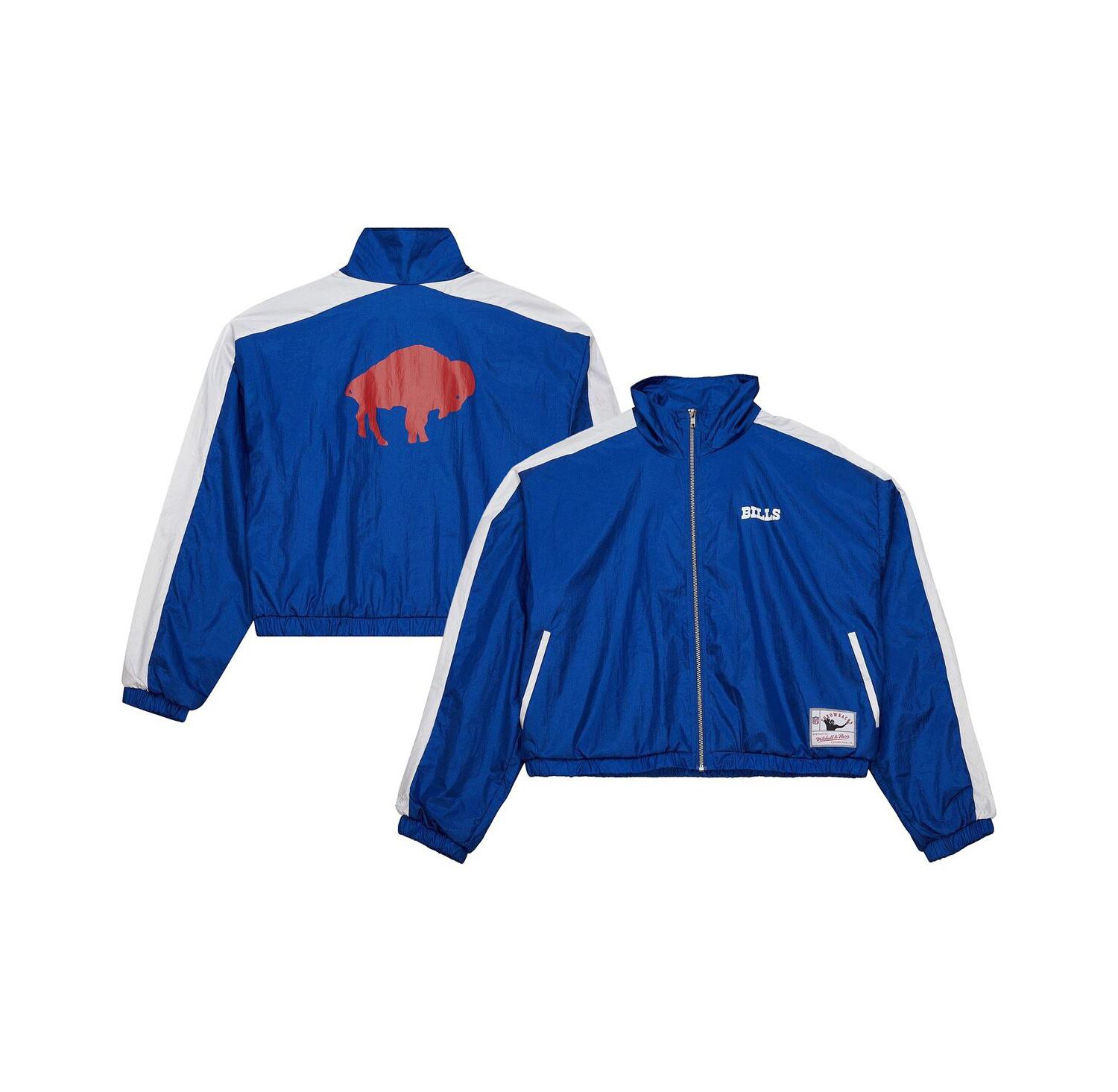 Women's Royal Buffalo Bills Nylon Cropped Full-Zip Jacket