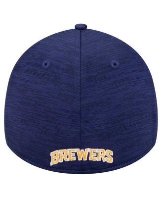 Мужская темно-синяя шляпа Milwaukee Brewers Tech 39-го размера от New Era Flex