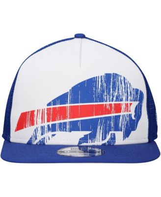 Men's White/Royal Buffalo Bills Distressed 9FIFTY A-Frame Snapback Hat