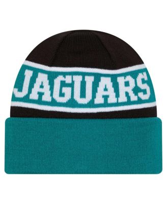 Мужская вязаная шапка New Era Jacksonville Jaguars бирюзового цвета с манжетами наоборот