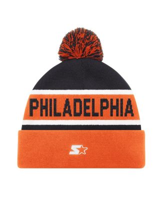 Стартовая мужская черная вязаная шапка Philadelphia Flyers с манжетами и помпоном