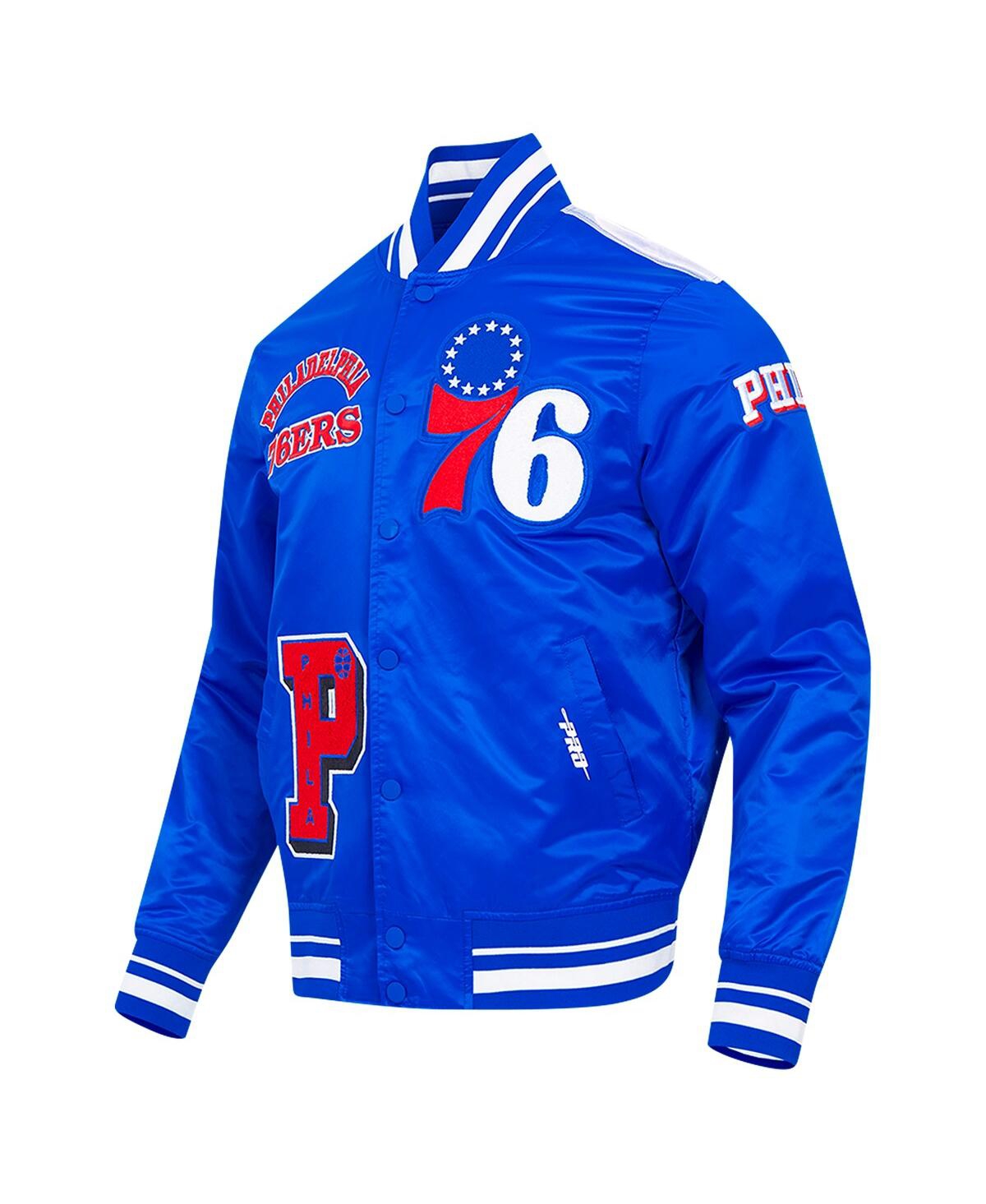 Pro Standard Men's Royal Philadelphia 76ers Sublimated Satin Full-snap Jacket In Royal