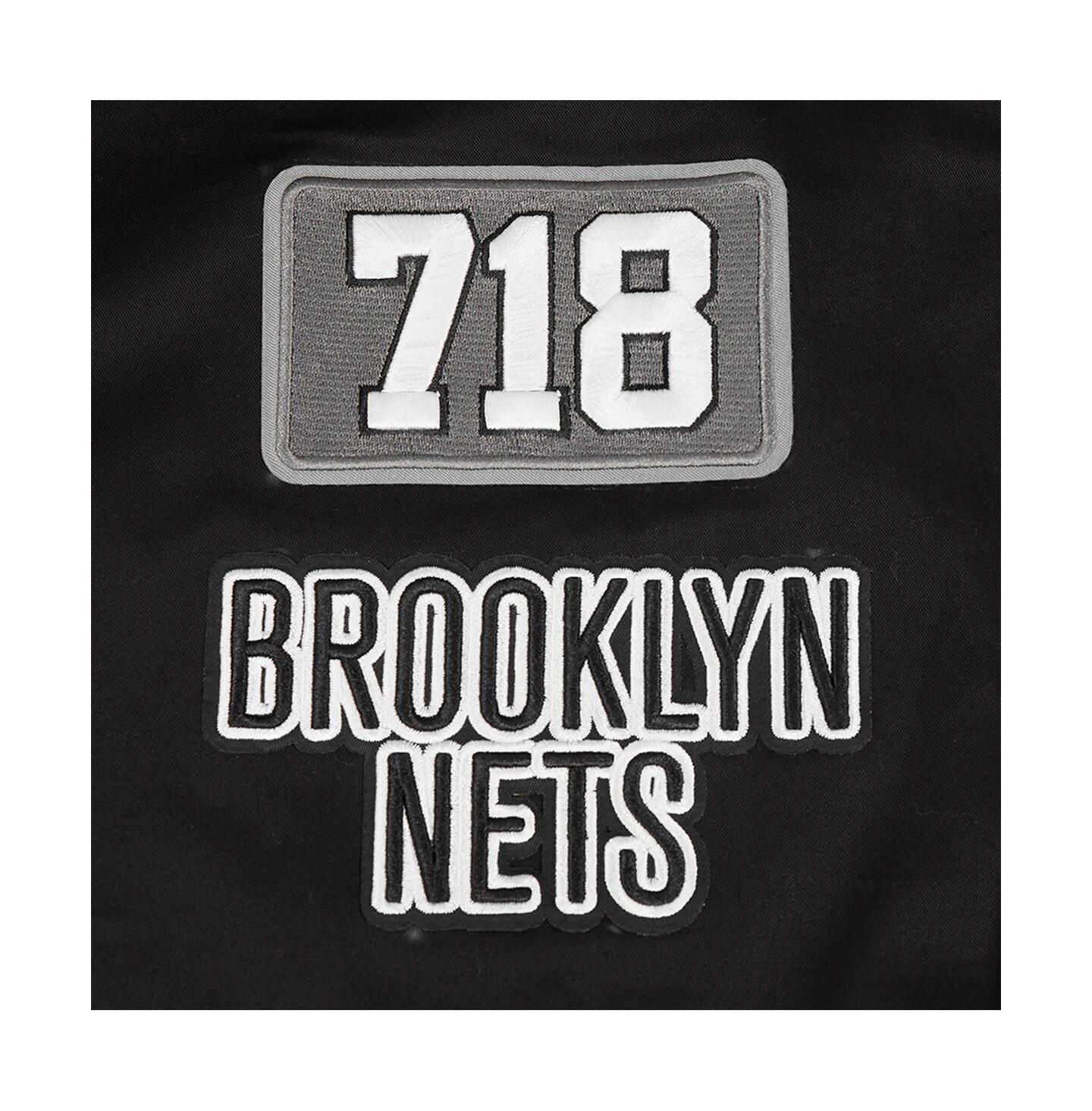 Мужская куртка Pro Standard Black Brooklyn Nets Area Code Twill Full-Zip — фото 2