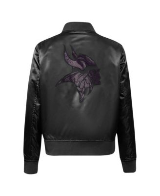 Women's Black Minnesota Vikings Jeweled Satin Full-Snap Jacket